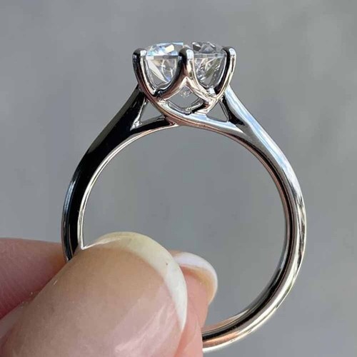 1.99Ctw Round Cut Moissanite Solitaire Engagement & Wedding Ring 10K White Gold - Picture 4 of 6