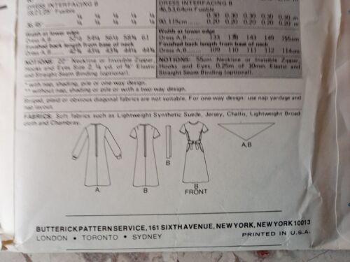 Vestido BUTTERICK 5504 DE COLECCIÓN AÑOS 70 Semi-ajuste Midi Cintura Elástica SIN CORTAR Coser Patrón Talla 12 - Imagen 7 de 7