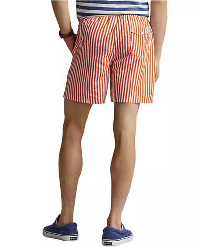 Polo Ralph R.L.Y.C Lauren Club Striped Swim Trunks Orange White ( XL ) - Picture 2 of 6
