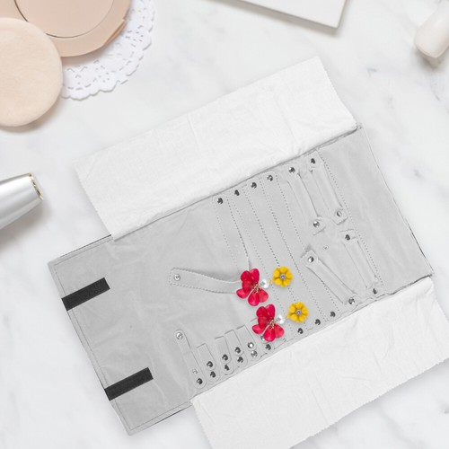 Luxury Purpose Jewelry Roll Bag Storage Bag Earrings Necklace Roll Organizer - Picture 16 of 19