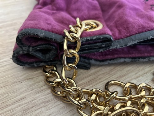 Juicy Couture lila Pflaume Gold Schultertasche Handtasche Beuteltasche Y2K groß - Bild 13 von 24