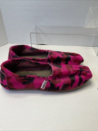 Toms Alpargata Damen-Slipper pink rot schwarz Kunstfell Camouflage Freizeit Größe 5 - Bild 6 von 6