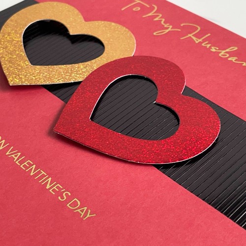 Elegant VALENTINE'S DAY Card FOR HUSBAND Gold Red by American Greetings+Envelope - Picture 5 of 7