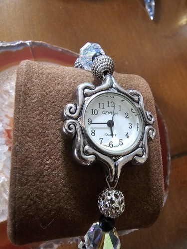 Geneva Boho Unique Silver Gem Tone Band Watch - Picture 4 of 5