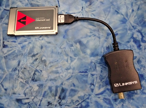 Linksys PCMCIA Ethernet LAN PC Card EC2T 10BaseT/10Base2 Combo Dongle Kit Neuf - Photo 2/13