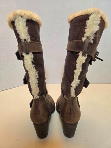 Gianni Bini Western Leather Riding Boots Womens Size 7.5 Tall Tan Beige Cowgirl - Picture 3 of 17