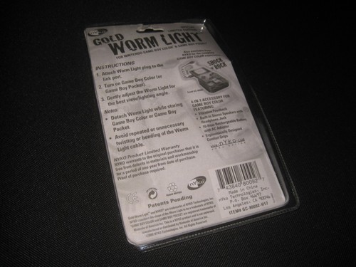 Game Boy Color Light NYKO Worm Gold Glitter Nintendo Tested Works Vintage - Picture 12 of 22