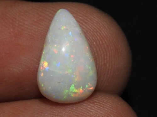 Australian Opal Multi Fire Smooth Pear Shape Cabochon 14X9X5MM Approx - Picture 2 of 3