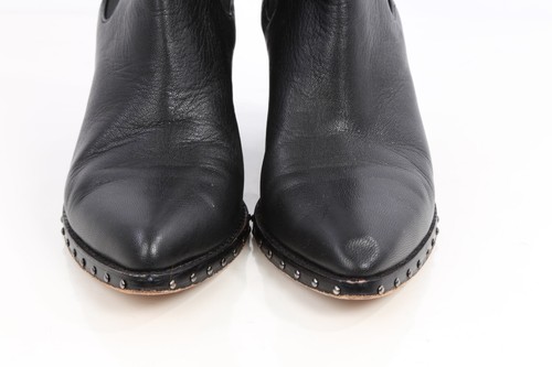 Derek Lam 10 Crosby Black Leather Studded Sole Ankle Boots Size 8.5 M - Picture 4 of 11