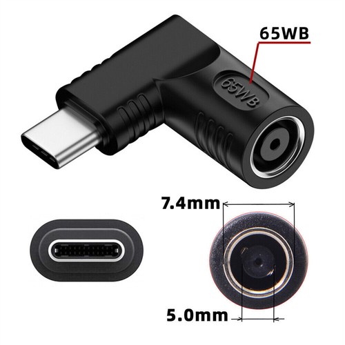 USB C 65W Connector,DC Jack to USB C 90 Degree Angled Power Plug Charge Adapter - Picture 13 of 19
