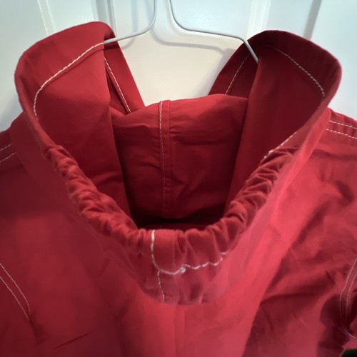 VTG Galipette France Raincoat Child Red Hooded Pockets Jacket Quality ~ Size 7a - Picture 6 of 15