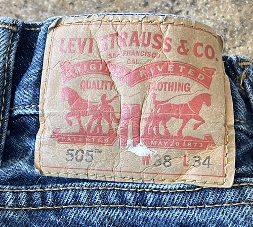 Jeans Levi's 505 uomo 38x34 gamba dritta vestibilità regolare misura 37X33�� - Foto 7 di 11