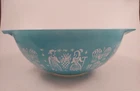 Vintage 4 Qt Pyrex Large Amish Butterprint Cinderella Mixing Bowl Turquoise #444
