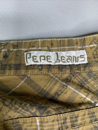 VINTAGE Y2K Pepe Jeans London Brown Plaid Graphic Shorts | Men Size 36 - Picture 10 of 10