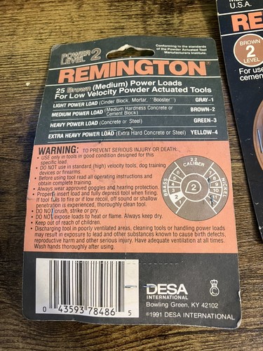 (2) Bloque de cemento o hormigón Remington Brown nivel #2 carga eléctrica 25 quilates - Imagen 2 de 2