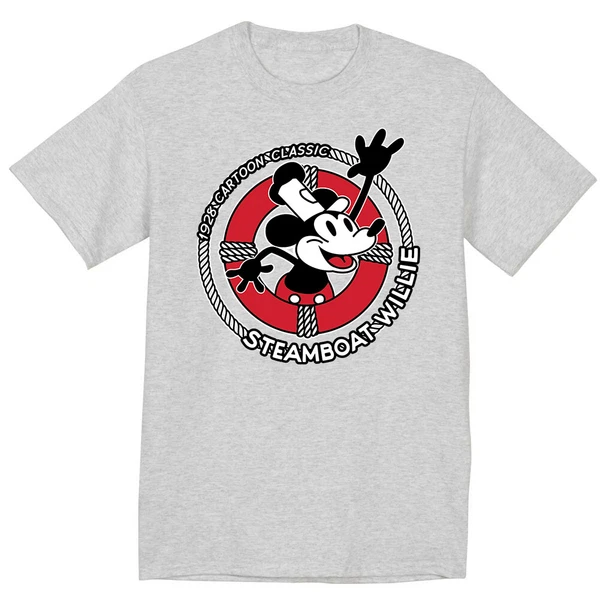 Steamboat Willie T-shirt Funny Cartoon Mens Graphic Tees Nautical Boating Gifts
