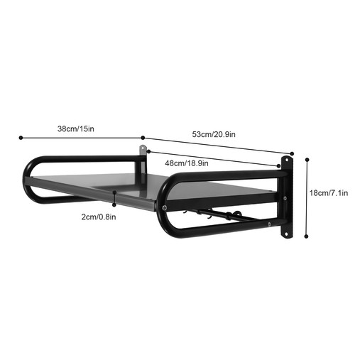 Supporto per microonde supporto per microonde ripiano supporto da parete 6 ganci nero - Foto 9 di 22