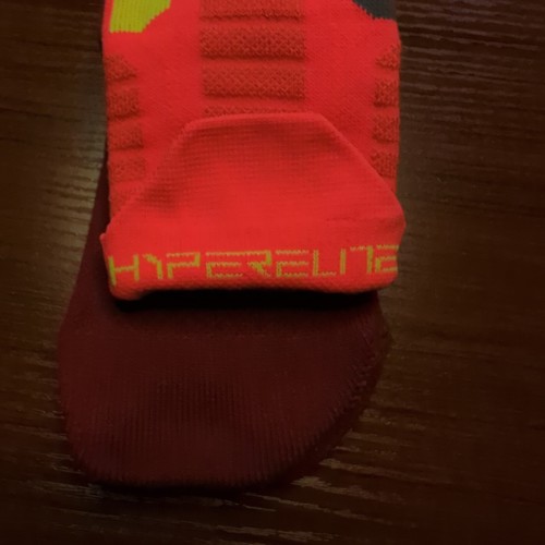 Nike Hyper Elite Socks Orange/Yellow Quarter Cut Size Large Dri-Fit Basketball - Picture 6 of 6