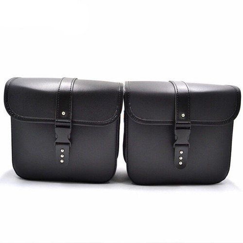 2PCS Mini Motorcycle PU Leather Saddle Bags Side Storage Tool Pouch Bags - Picture 9 of 10