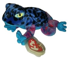 Ty Beanie Baby - DART the Blue Dart Frog MINT with MINT TAGS Stuffed Animal Toy