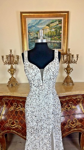 Women's Formal Sparkling shimmering and shiny Sequins Long Evening prom dress - Picture 2 of 6