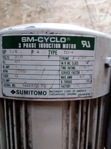 Sumitomo TC-F 3 Phase Induction Motor - Picture 2 of 6