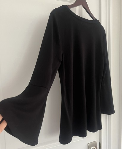 Neiman Marcus Damen Top schwarz Glockenärmel Gr. L Viskose schwarz Neu ohne Etikett - Bild 6 von 7