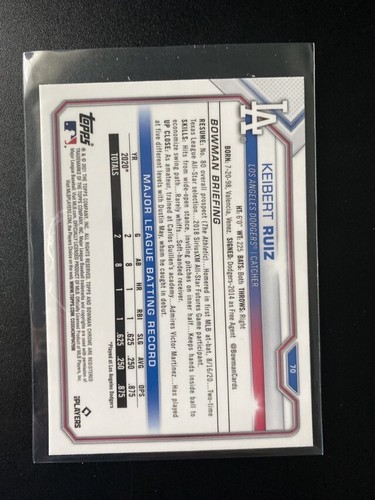 Bowman Chrome #70 Keibert Ruiz 2021 - Imagen 2 de 2