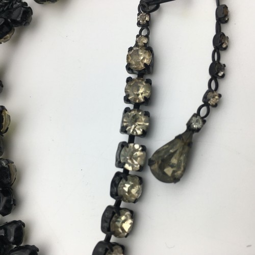 Hobé Necklace Earring Set Rhinestone Chocolate Canary Crystal Japanning Vintage - Picture 20 of 24