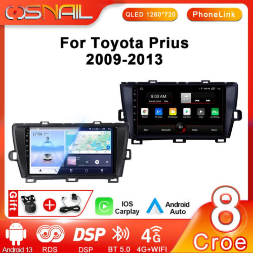2 Din Android Auto Radio For Toyota Prius XW30 2009-2013 Carplay GPS Multimedia