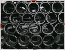 1965 Press Photo Goodyear Tire & Rubber Co Akron Ohio sleeves for dredges