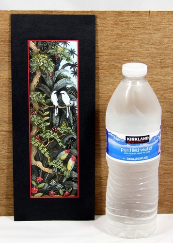 "Keliki Kawan Miniature Flora & Fauna Painting from Bali" (7 3/8H x 2 2/8W) - Picture 2 of 7