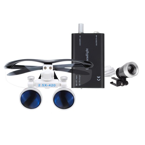 2.5X Dental Loupes Surgical Magnifiers with 1W Dental LED Headlight Aluminum Box - Picture 2 of 12
