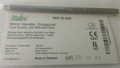 Miltex Dental Spiegelgriff achteckige Kegelfassung mit Millimeter Lineal Endo - Bild 3 von 3