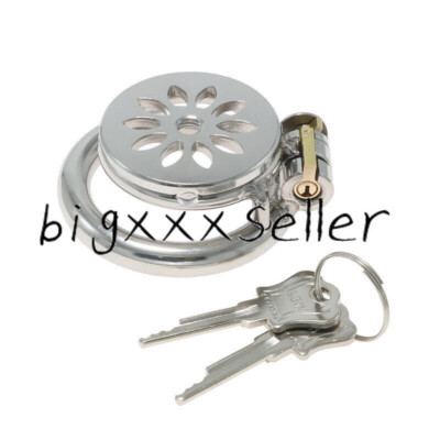 Flat Reverse Stainless Steel Male Chastity Device Chastity Cage Rings Locks