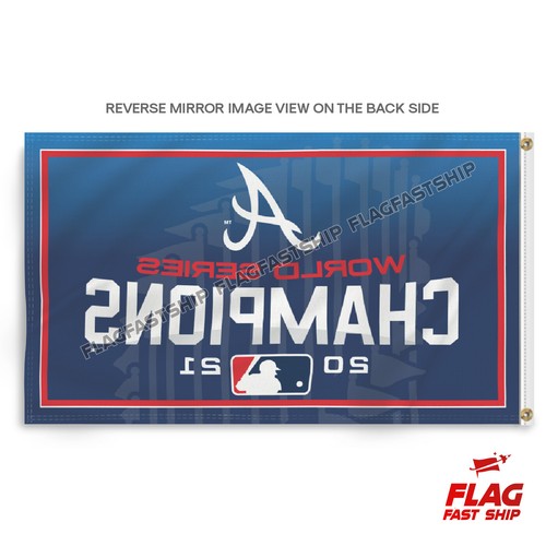 Atlanta Braves Flags 3x5 Banner Sign World Series Champions New FREE Shipping - Picture 5 of 9