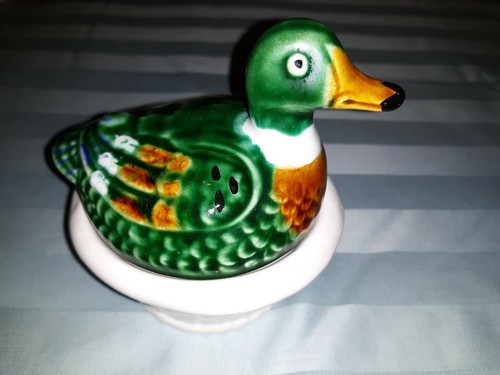 Vintage Portugese Duck / Mallard Mini Tureen 4" Tall Frutuoso - Picture 11 of 12