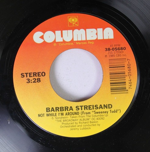 Pop 45 Barbara Streisand - Somewhere / Not While I'M Around On Columbia - Picture 2 of 2