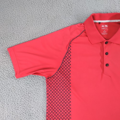 Adidas Golf Polo Shirt Mens Medium Pink ClimaCool Performance Short Sleeve - Picture 17 of 23