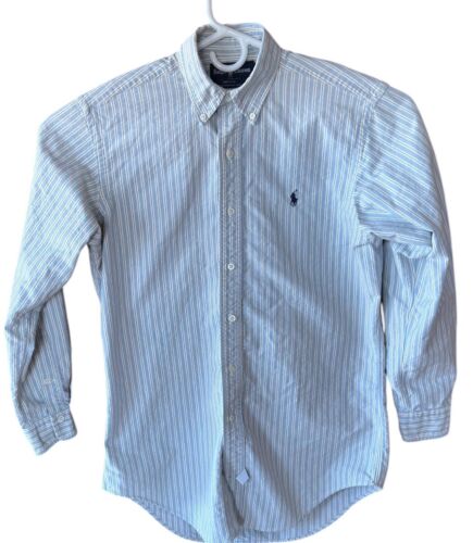 Camisa Ralph Lauren Tela Japonesa Para Hombre 15 X 32 Azul Rayas LS De Colección EE. UU. - Imagen 2 de 11