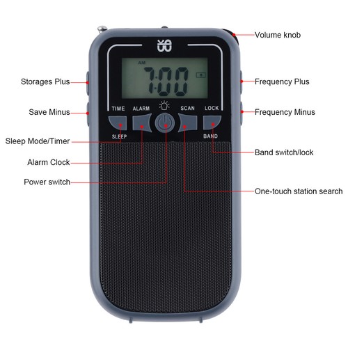 Pocket AM FM Radio Auto-Search For NOAA Emergency Receiver Battery Operated - Bild 11 von 12