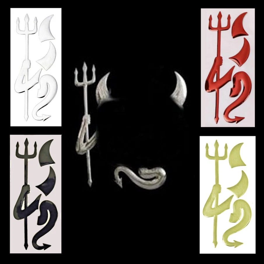 NUEVO 3D Estilo Demonio Auto Coche Calcomanía Insignia Emblema Logo Pegatina 4 Grandes Colores! Foto 2 de 4