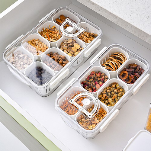 Divided Serving Tray Snackle Box Charcuterie Container Storage Organizer w/ Lid - Picture 1 of 15