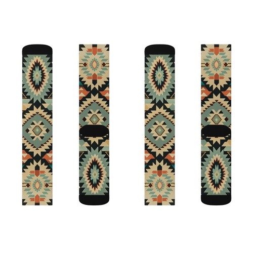 All Over Print Adult Socks Southwestern Navajo Pattern Aztec Native American - Picture 3 of 9