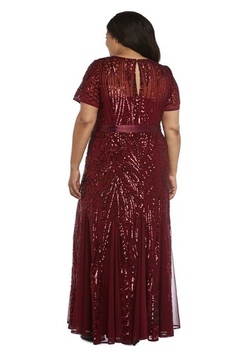 R&M Richards Womens Plus Size Sleeveless Evening Gown – Embellished Pleated Gown - Picture 4 of 29