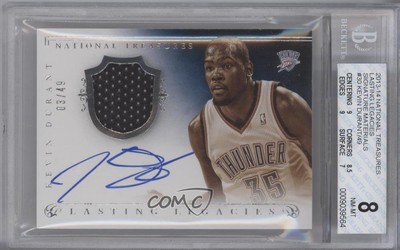 2013-14 Panini National Treasures Lasting Legacies /49 Kevin Durant BGS 8 Auto | eBay
