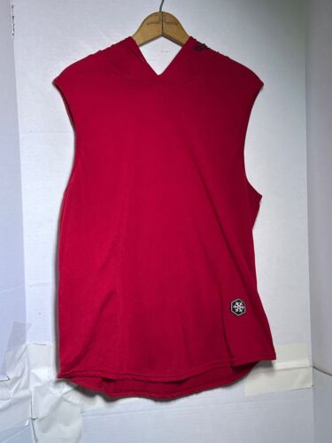 NFLUENCE Sudadera con Capucha Hombre Grande Sin Mangas Ligera Roja Streetwear Hip Hop De Colección - Imagen 2 de 7