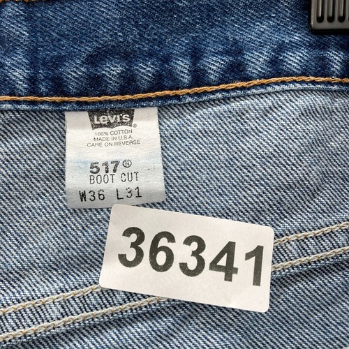 Vintage Levi's 517 Jeans Mens 36x27 Low Rise Bootcut Blue Denim Western 2002 USA - Picture 4 of 12