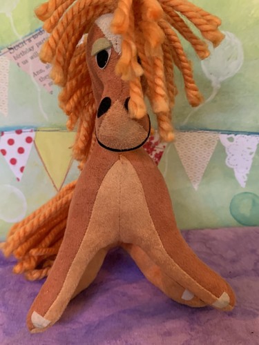 Vintage old dream pets Dakin horse pony stuffed plush animal toy orange 7" yarn - Picture 2 of 6