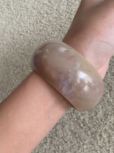 Cherry Blossom Sakura Flower Agate Bangle Rainbow - Picture 5 of 9